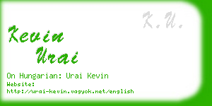 kevin urai business card